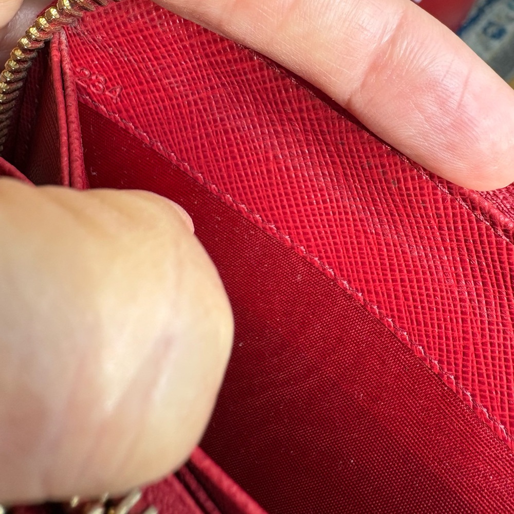 PRADA Red Saffiano Leather Wallet - Picture 9 of 11